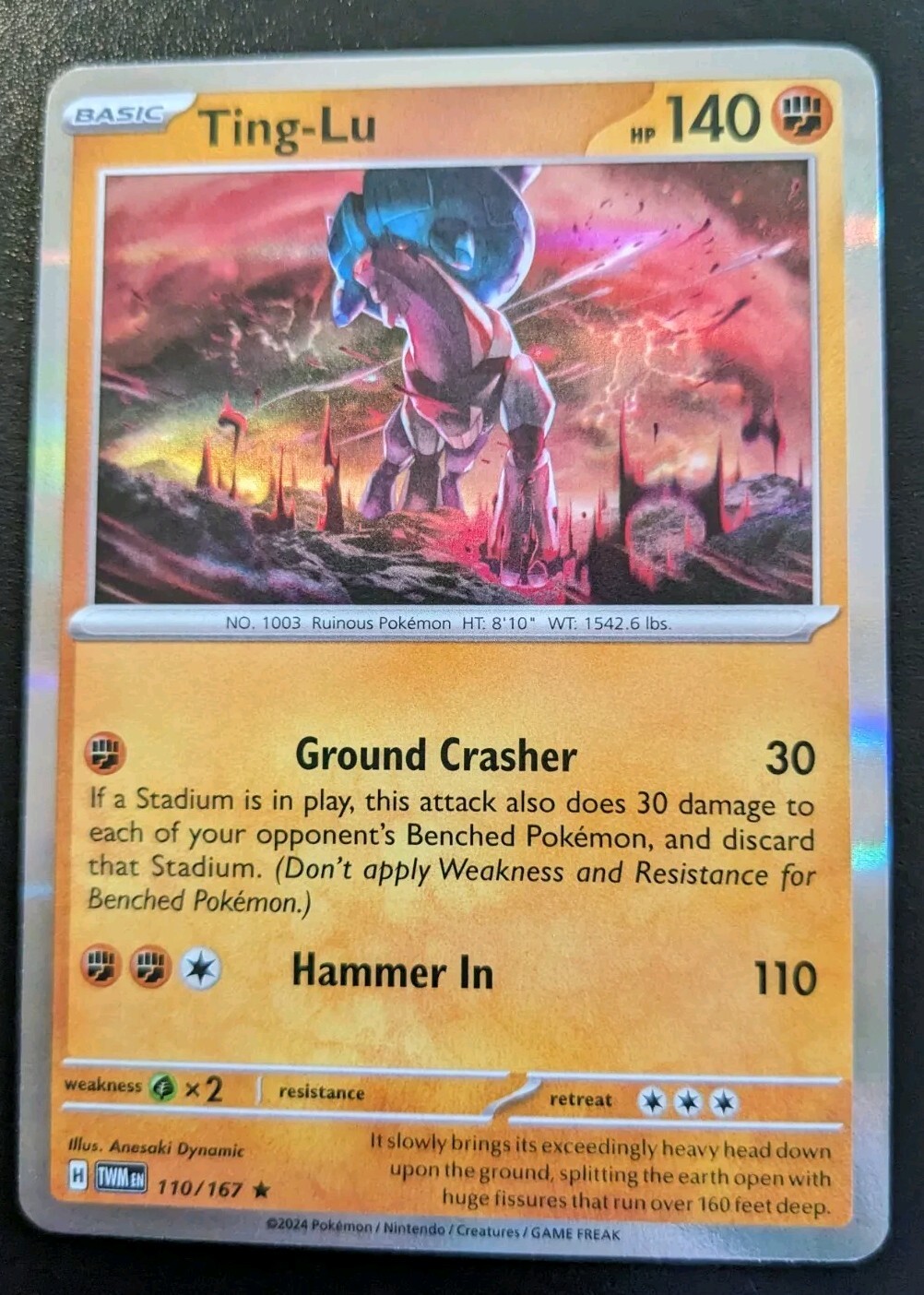Ting-Lu 110/167 Holo Rare Scarlet & Violet: Twilight Masquerade Pokemon TCG