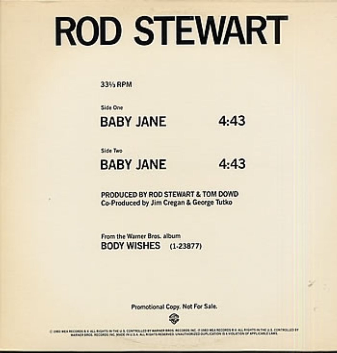 Rod Stewart Baby Jane Us Dj 12