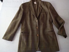 giorgio armani  BLAZER, Ladies Jacket, SZ 42 ,wool  BLEND PLAID  N 