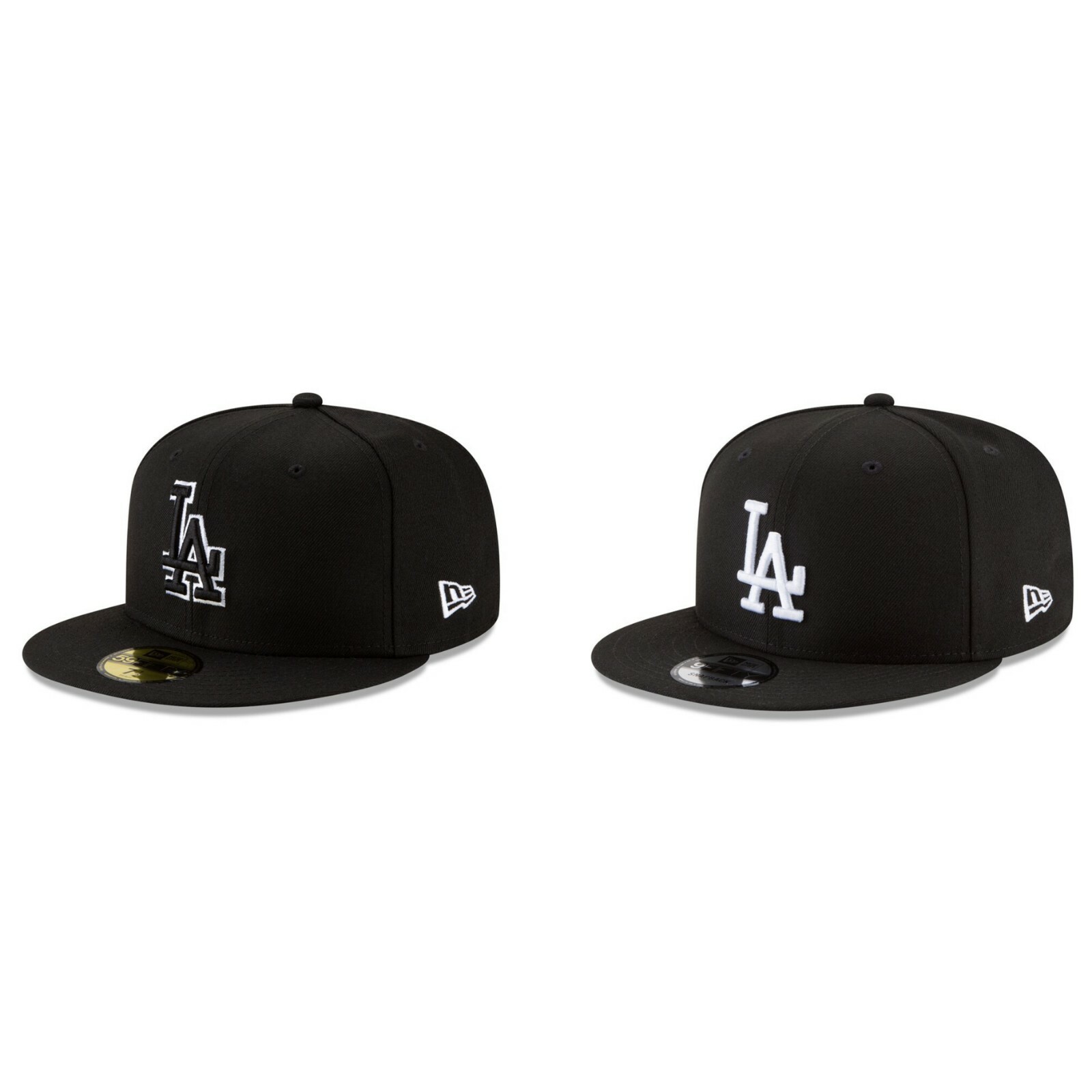 black la dodgers fitted hat