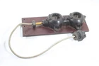 1 x Distributor Plate Switch Panel Socket 2 Pieces Bakelite with Cable and Plug