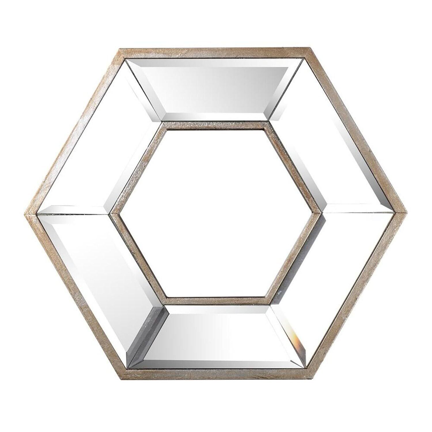 12 Silver Hexagon Wall Mounted Accent Mirror
