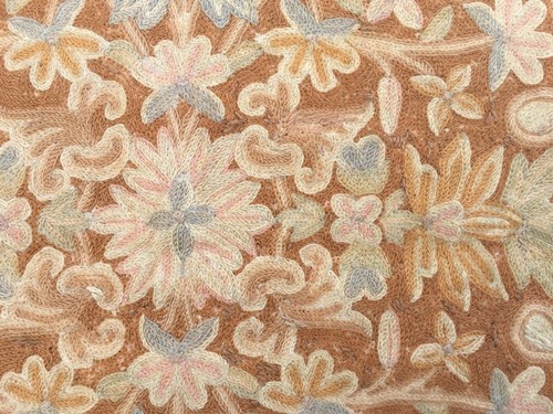 Vintage French Aubusson Style Rug Chain Stitch Floral Wool Décor Carpet 140x88cm - Picture 4 of 11