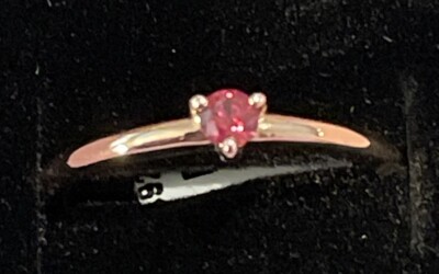 New In Box PANDORA 14k ROSE Gold Plated Red SOLITAIRE RING Size 7 (54) ALE MET
