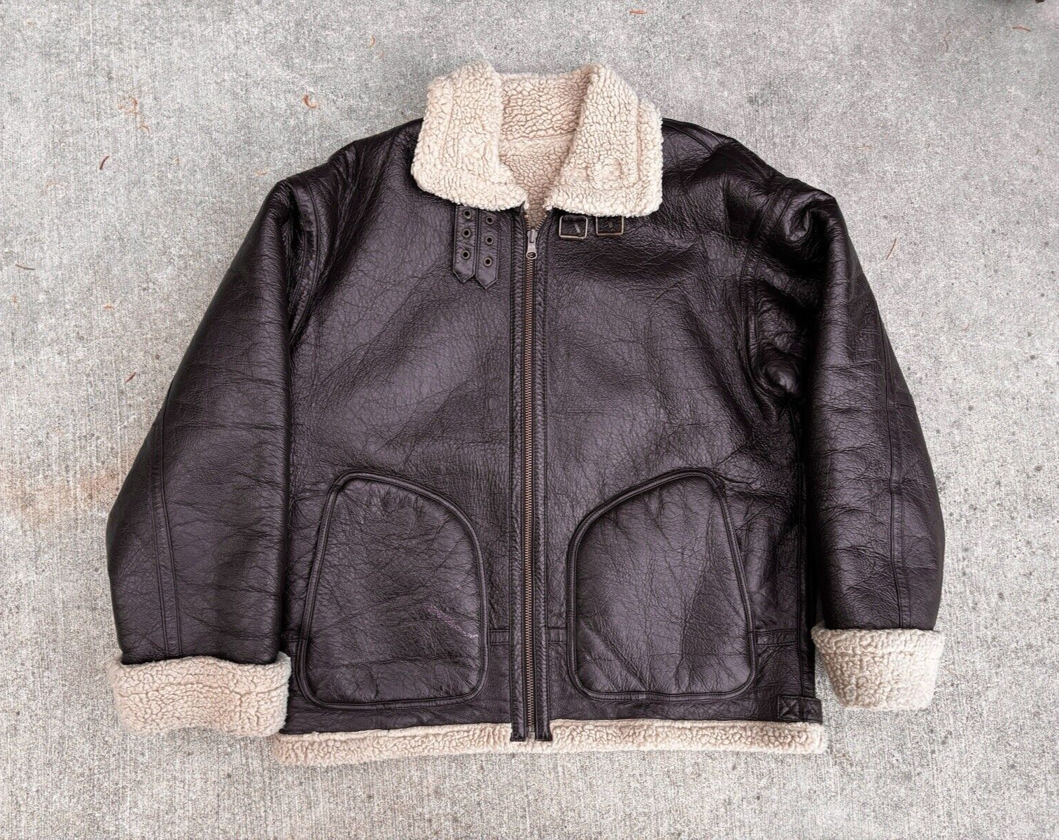 Vintage 90’s Wilson B-3 Sherpa Bomber Flight Pilot Jacket Coat Reversible size M