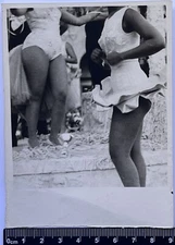 Pretty Cute Young Women Charming Attractive Girls At The Carnival Old Photo