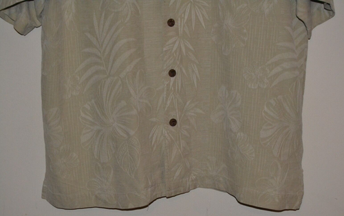 Mens Jamaica Jaxx Hawaiian Cream 100% Silk S/S Shirt Size Large - Picture 3 of 6