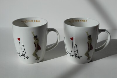 Pair of IB SPORTS South Korean Olympic Gold Medalist Yuna Kim 8 oz Ceramic Mugs