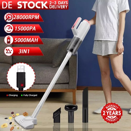 Akku Handstaubsauger 3 in 1 Akku Staubsauger Beutellos Kabellos Vakuum mit Kabel - Bild 2 von 14