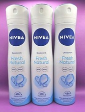 New 3pk Nivea Fresh Natural 48hr Protection Deodorant Antiperspirant Spray 150ml