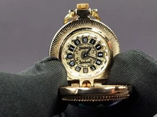 SOVIET USSR VINTAGE CHAYKA GOLD PLATED WOMEN'S WATCH PENDANT NECKLACE 17 stones