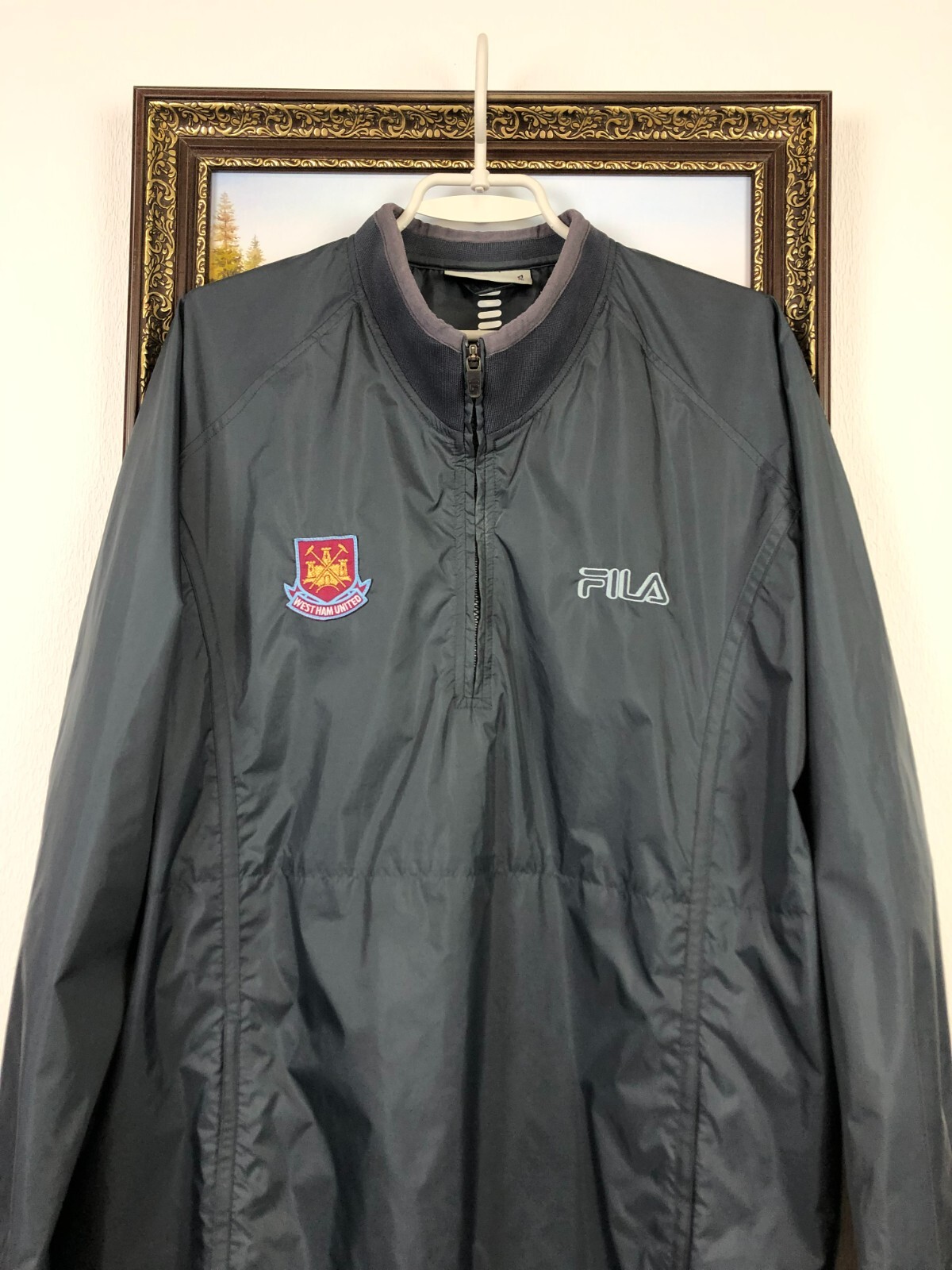 Giacca a vento vintage Fila West Ham United calcio uomo taglia L