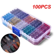 100PCS Car Fuses Assortment Kit, Professional Blade Fuses Automotive Mixed Fuses