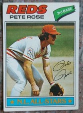 Pete Rose, 1977 Topps #450, NL All-Stars, third base, Cincinnati Reds