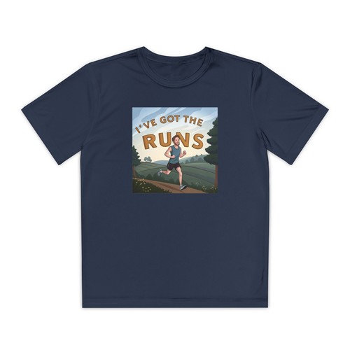 Youth Running T-Shirt - I've Got the Runs - Active Kids, XC, Cross Country - Picture 30 of 37