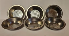 Set of 6 Vintage Mini Individual Pie Tart Pans 5" waffle bottom metal