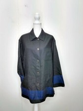 Emanuel Ungar Womens 12 Gray Wool Oversized Shirt Light Jacket Lagenlook