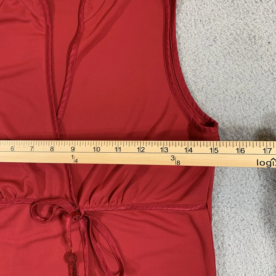 Marks And Spencer 背心上衣女式 8 红色交叉领带 Coquette 婴儿娃娃 Y2K #210 — 第 3/4 张图片