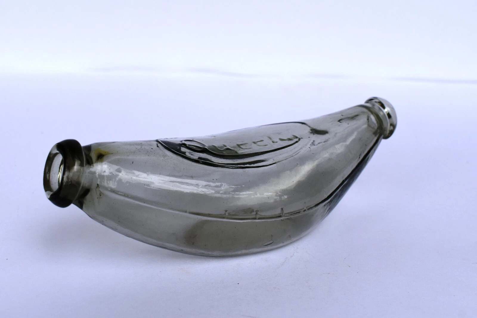 Vintage Baby Banana Two End Glass Milk Bottle F42
