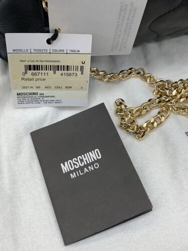 MOSCHINO Moschino Charms Clutch Cross Body Bag in black Quilted Leather - Picture 14 of 14