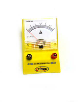 Eisco Labs Analog Ammeter, DC Current Meter, 0 - 3 Amp, 0.05A Resolution