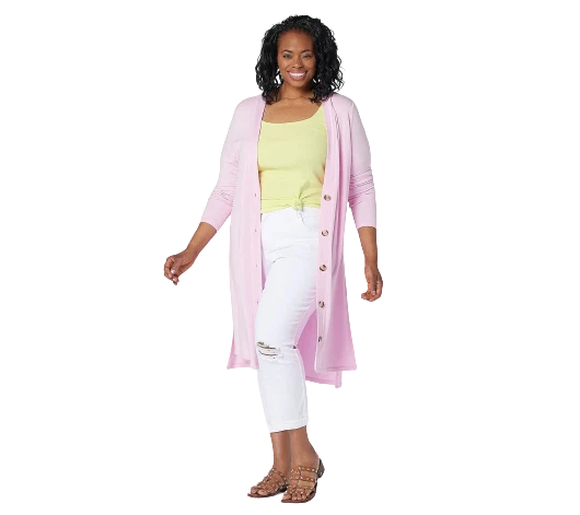 Knee length knit cardigan sale