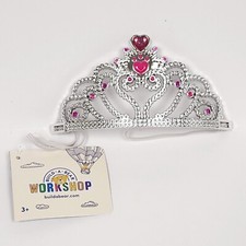 Build a Bear Workshop Jeweled Princess Toy Crown, Silver with Pink Accents