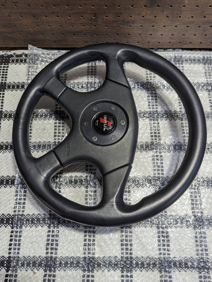 Hoshino IMPUL MOMO 360mm Genuine Leather Steering 4 Spoke Horn