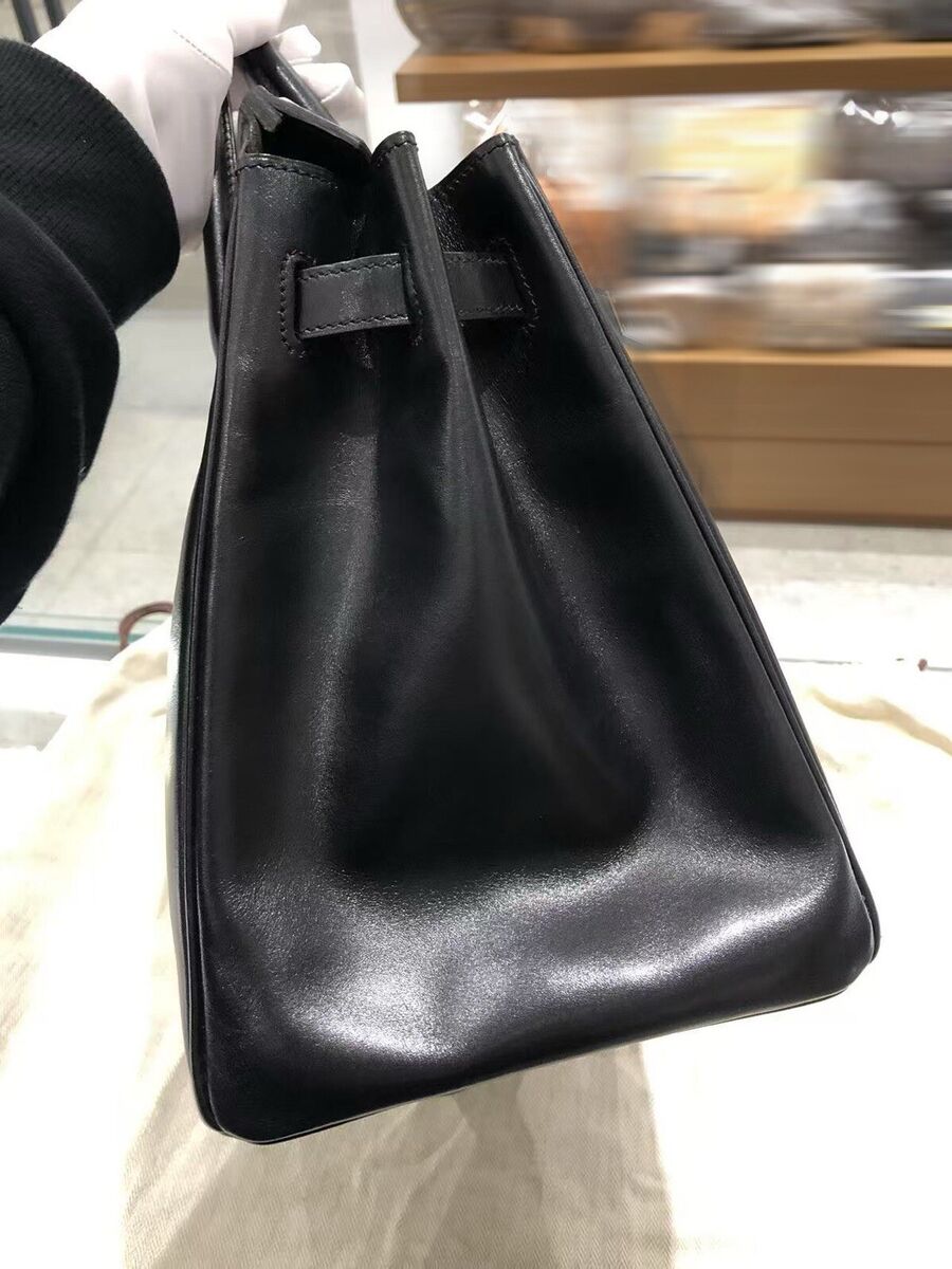 Hermes Birkin 35 Black Box Calf Palladium/Silver Hardware P Hermes Birkin 35 Black Box Calf Palladium/Silver Hardware P