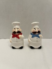 Vintage Italian Chef Salt and Pepper Shakers Ceramic Pair — listing 4