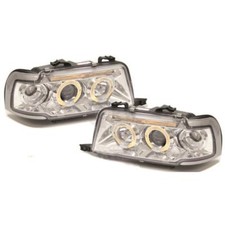 Scheinwerfer Set für Audi 80 B4 Typ 8C Bj. 91-94 klarglas/chrom Angel Eyes