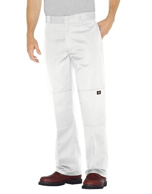 Dickies mens white double knee loose fit cell phone pocket pants 30-42 new