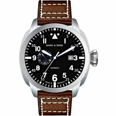 Marc & Sons Classic Black Professional Automatic Pilot Men's Watch