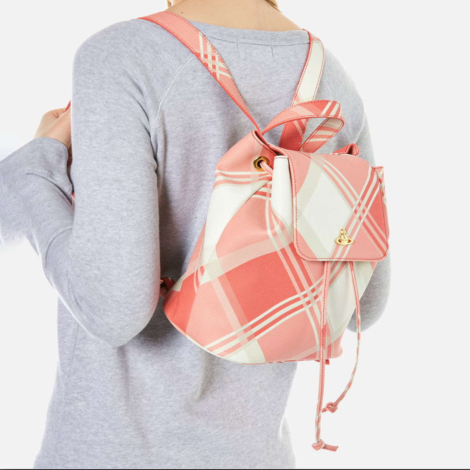 VIVIENNE WESTWOOD Derby tartan backpack  in gray image 3
