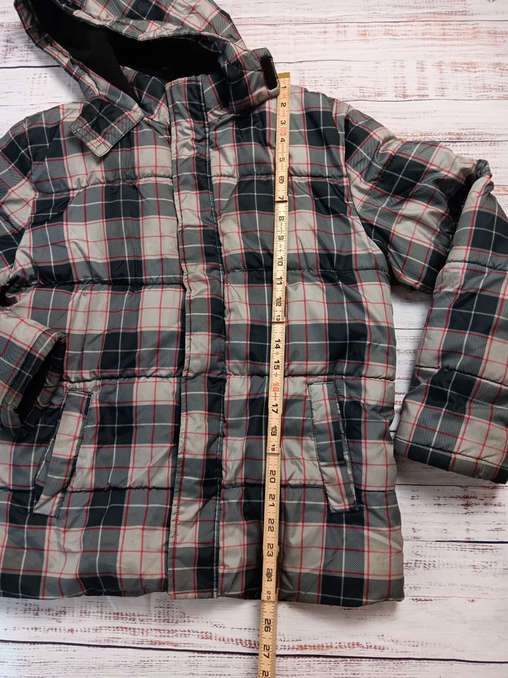 Abrigo Glory Desteñido Niña X-Large 14-16 Multicolor Cuadros Cremallera Completa Con Capucha  Foto 3 de 4