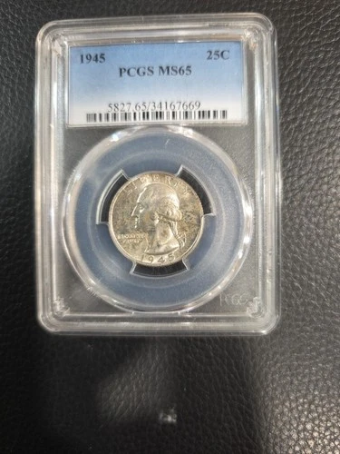 1945-S 25c Washington Quarter Dollar PCGS MS65