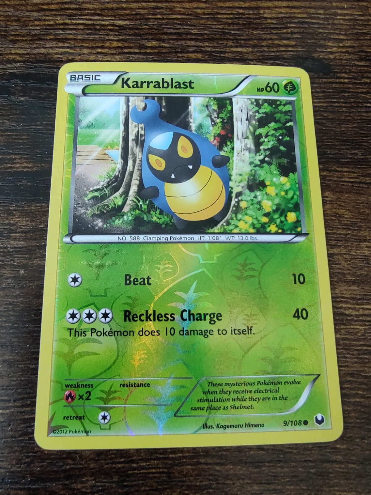 Karrablast 9/108 Dark Explorers Reverse Holo Pokemon Card NM-MINT