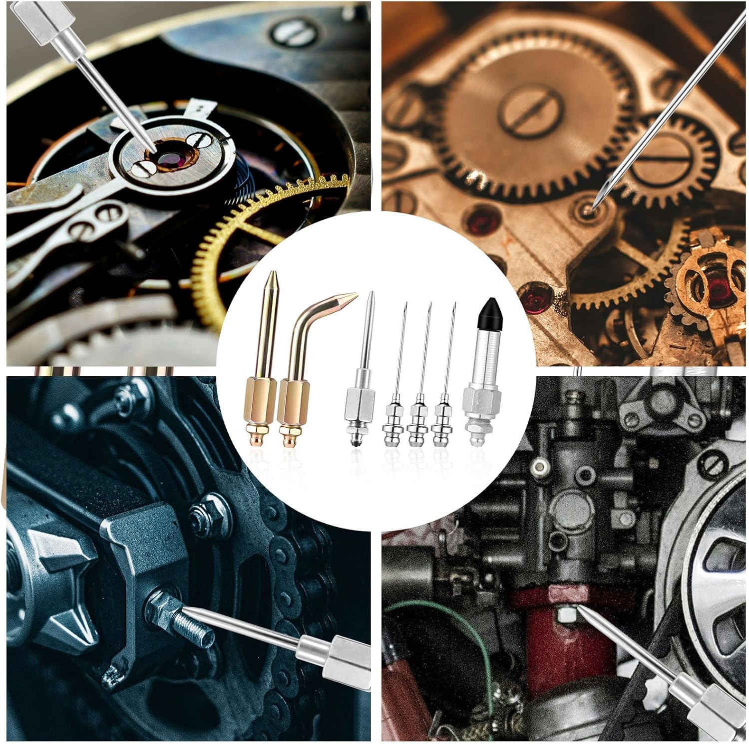 7pcs Grease Gun Accessory Kit, Including 3 Nozzle 1 Needle Dispenser... 