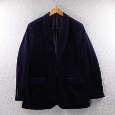 J. Crew Ludlow Velvet Shawl Collar Blazer Jacket Men's 40R Slim Fit Navy