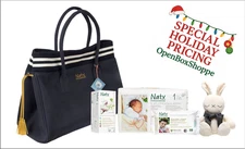 Eco by Naty Diaper Bag, Blue/White- Brand New- Holiday Sale! While Supplies Last