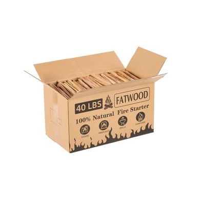 Fatwood Fire Starter Sticks, 40 Pine Kindling for Reliable Flames, Perfect for