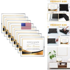 Wesiti 8 Pcs Glass Certificate Frames 8.5 X 11 Clear Picture Frames Bulk For