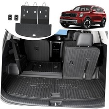 Cargo Mat with Backrest Mat for 2020-2025 Kia Black Cargo Mat with Backrest Mat