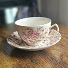 **RARE** Johnson Brothers Rose Chintz Pink Tea Cup & Saucer Set, England — photo 1