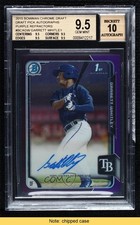 2015 Bowman Draft Purple Refractor 59/250 Garrett Whitley BGS 9.5 Auto READ ya6