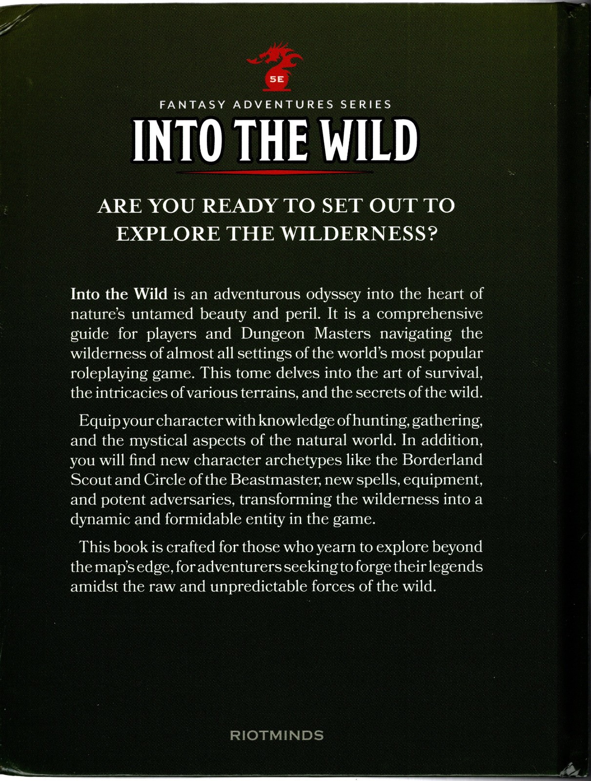 Into the Wild (D&D 5E) Hardcover - RiotMinds Fantasy Adventures Series - 5th Ed.