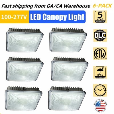 70 Watt LED Canopy Light 6 Pack, Commerical Canopy LED Lights for Garage Carport