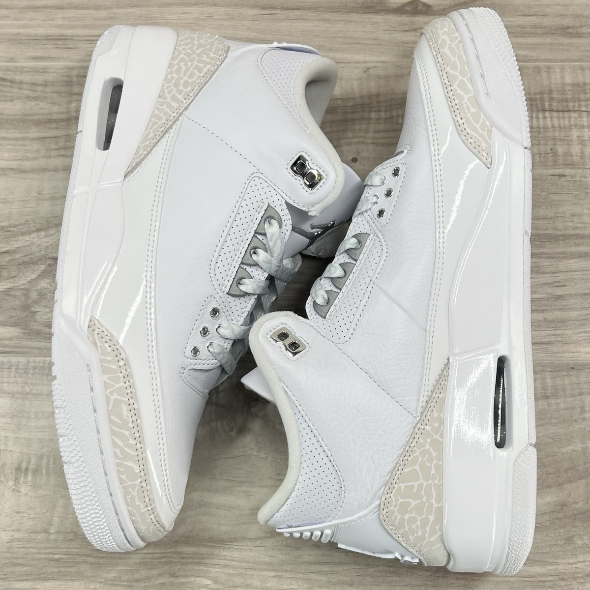 Nike Air Jordan 3 Retro White Silver Sneakers CT8532 111 Men Size 12 NEW Air Jordan 3 Pure Money White / Metallic Silver - Jul 2025  main image 2