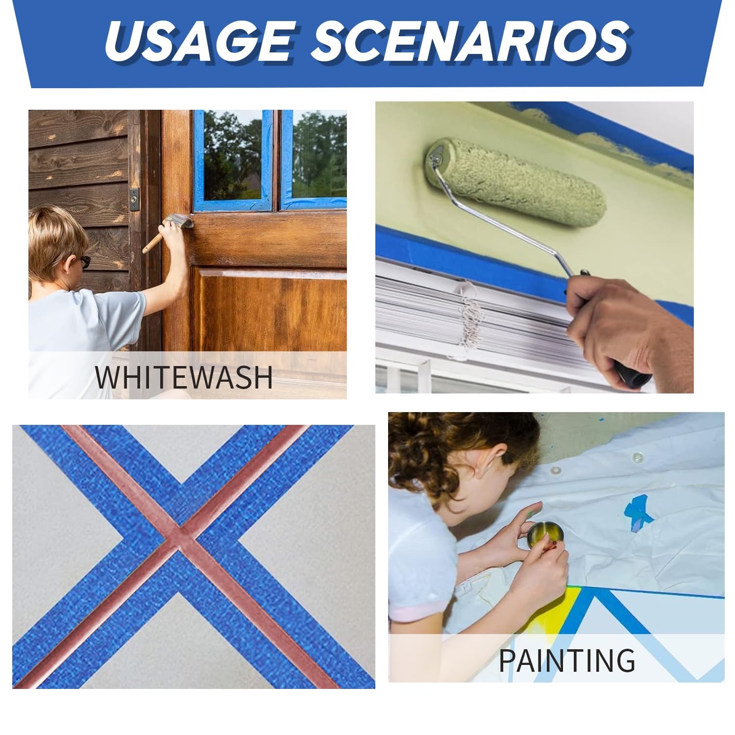 Blue Painters Tape, 0.98 Inch x 55Yards x 2 Rolls Masking Wall Paint... 