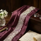 Sanskriti Vintage Purple Pure Silk 1 Yd Sari Border Embroidered Zari Trim Lace